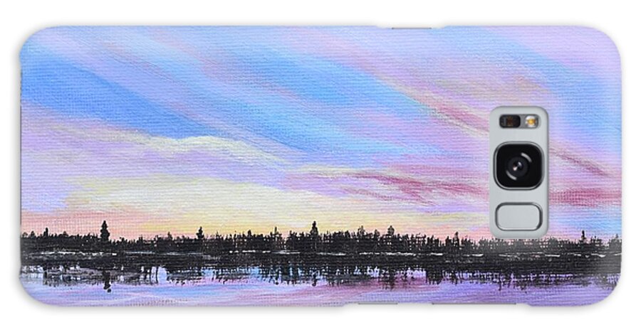 Sunset Galaxy Case featuring the painting Sunset-Ivanhoe2 by Monika Shepherdson