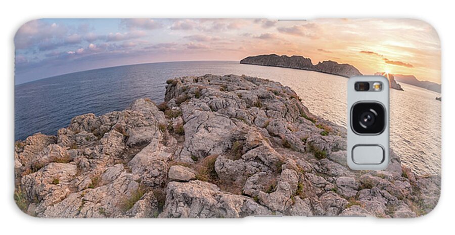 Santa Ponsa Galaxy S8 Case featuring the photograph Sunset Malgrats Island Wide Angle by Hans- Juergen Leschmann