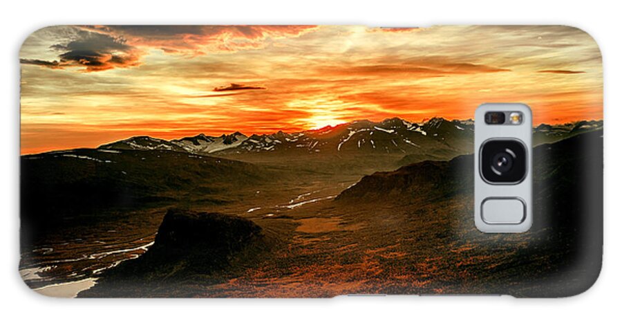 Mountains Galaxy Case featuring the digital art Sunset Mountains by Carol Crisafi