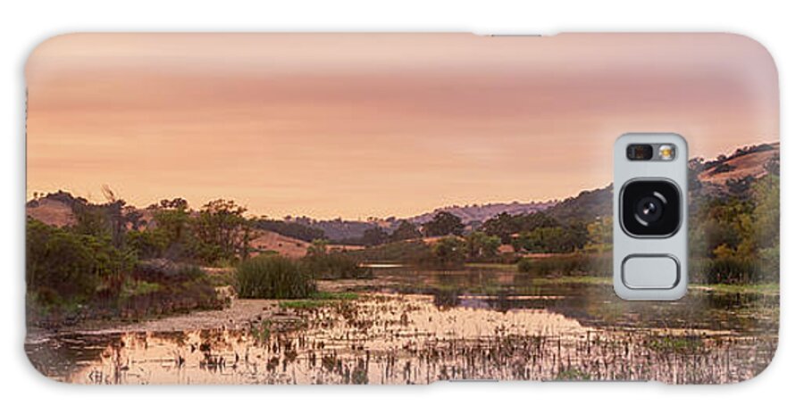 San Francisco Galaxy Case featuring the photograph Sunset on Halls Valley Lake - Soft Light, Warm by Dean Birinyi