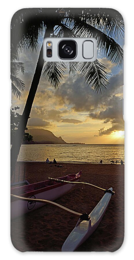 Princeville Galaxy S8 Case featuring the photograph Sunset on Hanalei by Kathy Yates