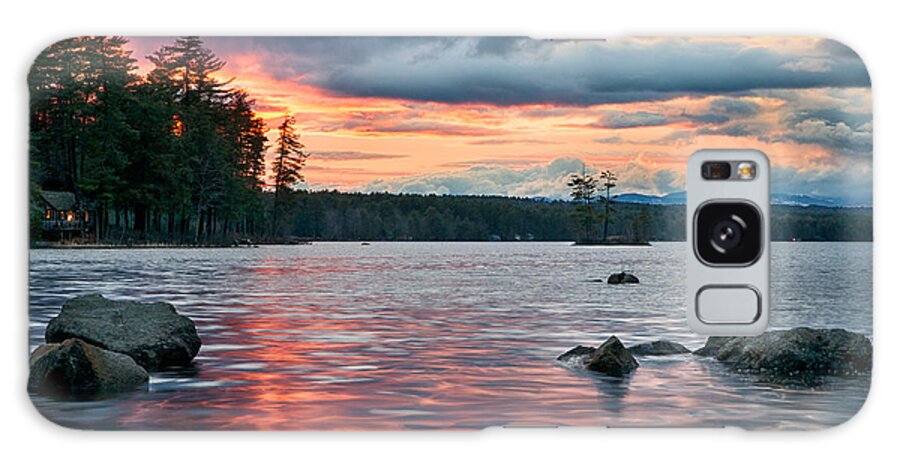 #highland#lake#bridgton#maine##mountain#sunset#spring#landscape Galaxy Case featuring the photograph Sunset on Highland Lake by Darylann Leonard Photography