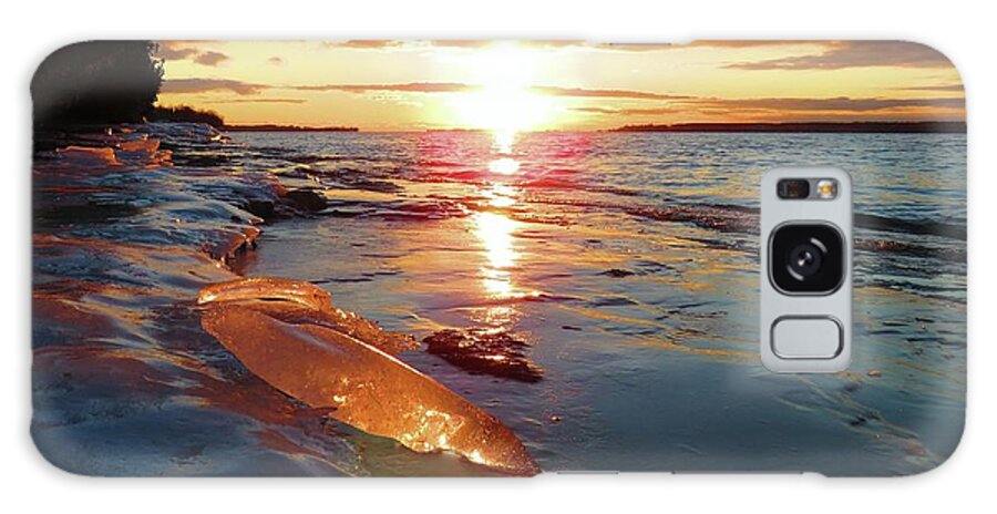 Thousand Islands Galaxy S8 Case featuring the photograph Sunset on Ice by Dennis McCarthy