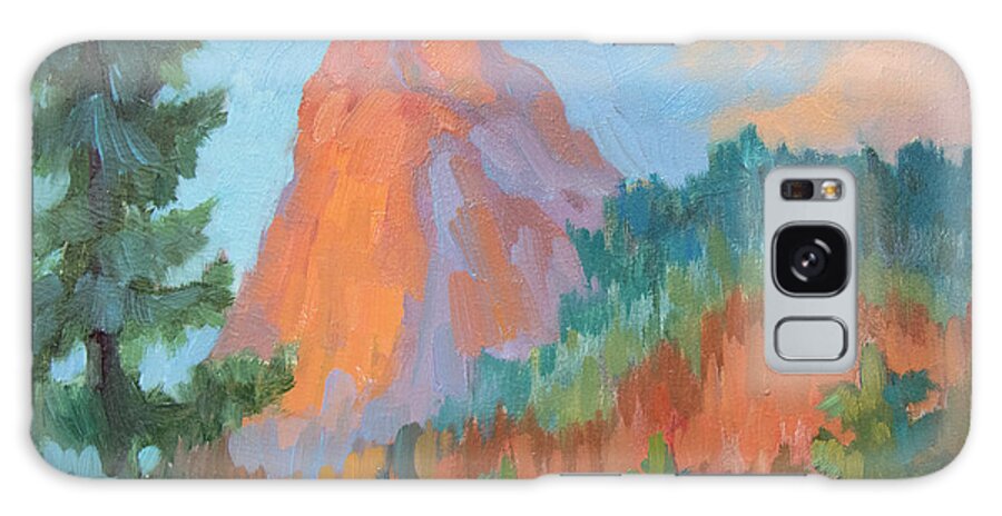 Lily Rock Galaxy Case featuring the painting Sunset on Lily Rock by Diane McClary