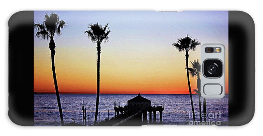 Sunset Galaxy S8 Case featuring the photograph Sunset On Manhattan Beach Pier by Sharon McConnell