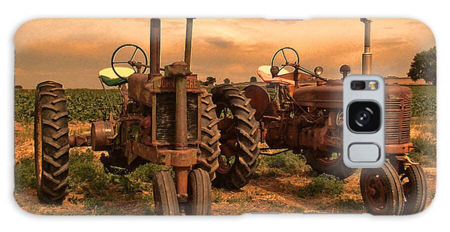 John Deere Galaxy Case featuring the photograph Sunset on the Tractors by Ken Smith