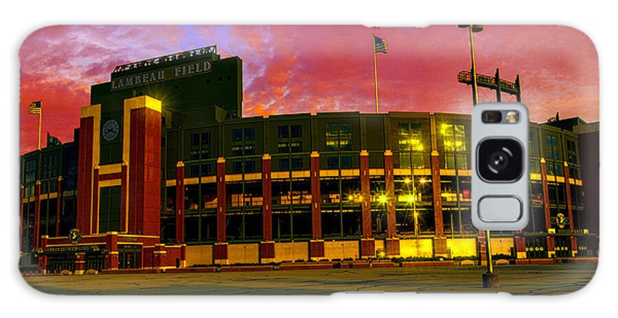 Football Galaxy Case featuring the photograph Sunset over Lambeau Field by Tommy Anderson