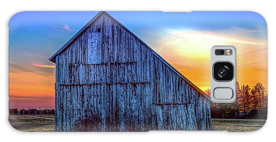 Sunset Galaxy Case featuring the photograph Sunset Over Old Barn Rudyard Michigan -9120 by Norris Seward