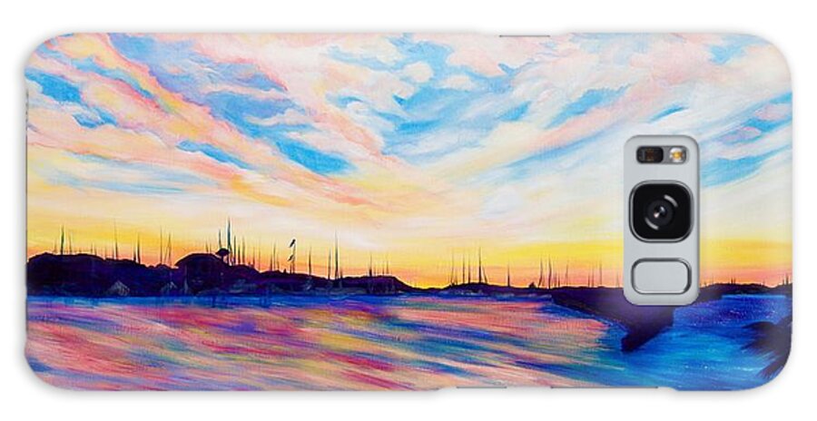 Sunset Point Galaxy Case featuring the painting Sunset Point by Debi Starr