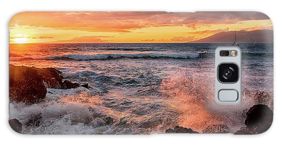 Maui Galaxy S8 Case featuring the photograph Sunset Sea by Susan Rissi Tregoning