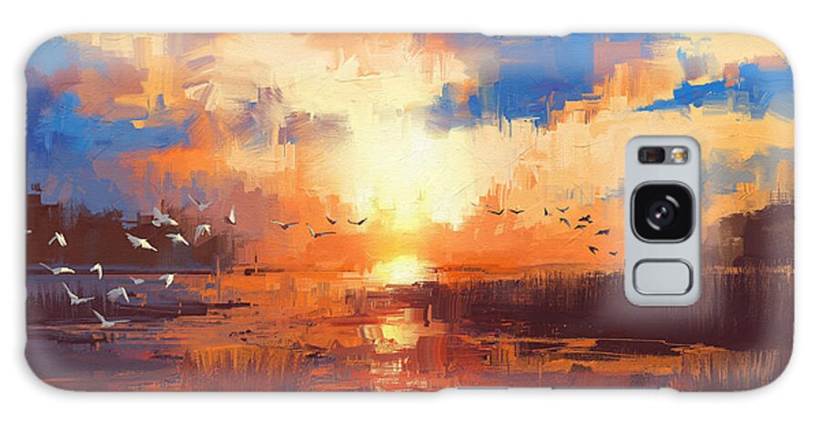 Art Galaxy Case featuring the painting Sunset by Tithi Luadthong
