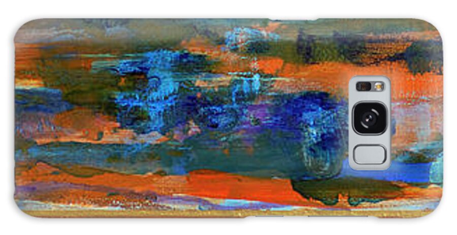 Abstract Sunset Painting Galaxy Case featuring the painting Sunset Panorama by Walter Fahmy