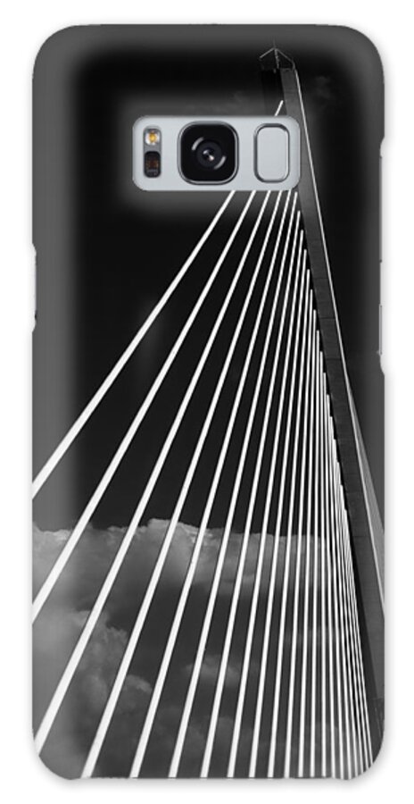 Bridge Galaxy Case featuring the photograph Sunshine Skyway Bridge - Black and White by Mitch Spence