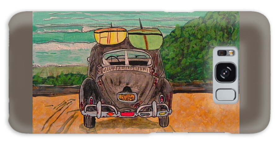 Vw Bus Galaxy Case featuring the painting Surf Beetle by W Gilroy