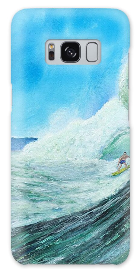 Surfer Galaxy S8 Case featuring the painting Surfing by Tony Rodriguez