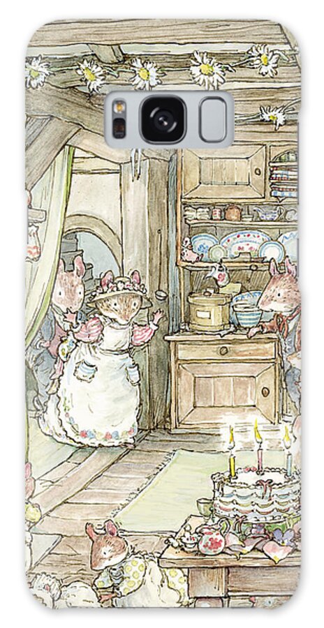 Brambly Hedge Galaxy Case featuring the drawing Surprise at Mayblossom cottage by Brambly Hedge