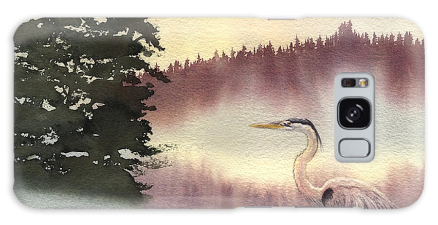 Heron Galaxy Case featuring the painting Surveyor of the Morning by Lynn Quinn