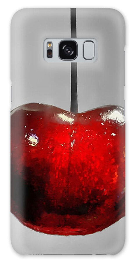 Cherry Galaxy S8 Case featuring the photograph Suspended Cherry by Suzanne Stout
