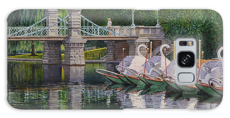 Swan Galaxy Case featuring the painting Swan Boats Boston Common by Tyler Ryder