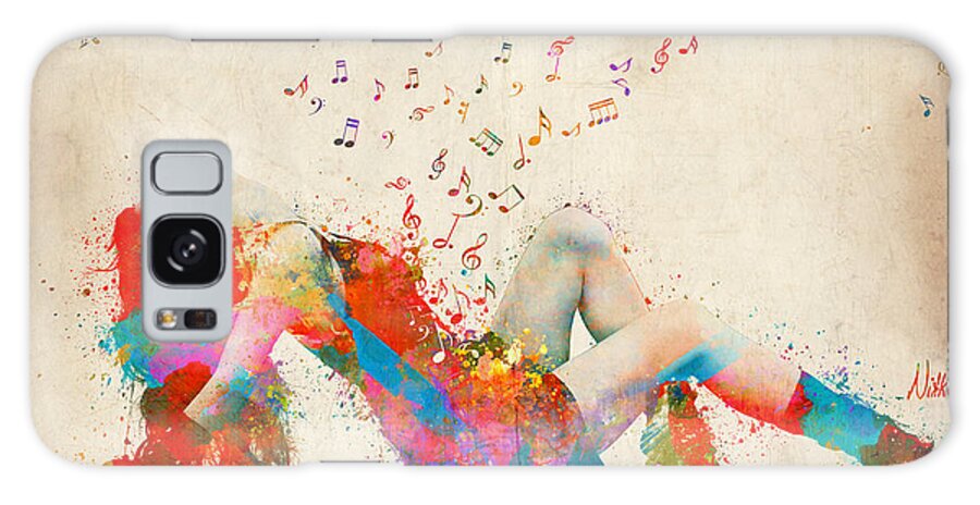 Song Galaxy Case featuring the digital art Sweet Jenny Bursting with Music by Nikki Smith