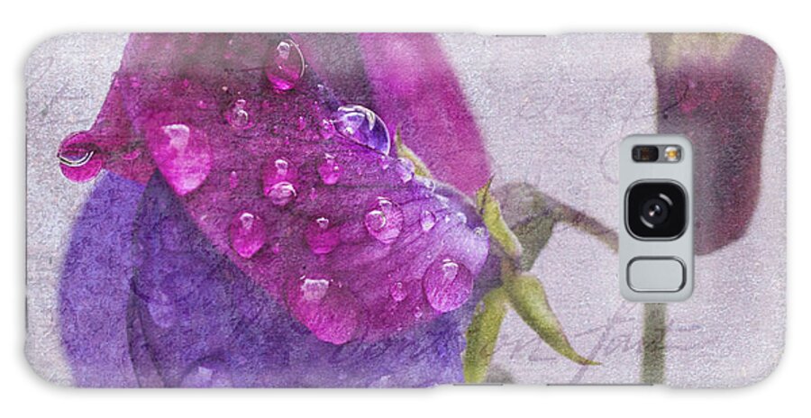 Sweet Galaxy Case featuring the photograph Sweet Pea Raindrops by Diane Fifield