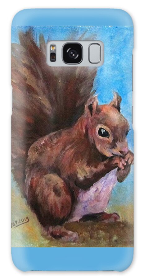 Squirrel Galaxy Case featuring the painting Sylas Saves for Winter by Barbara O'Toole