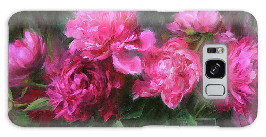 Peonies Galaxy Case featuring the painting Symphony in Pink by Anna Rose Bain