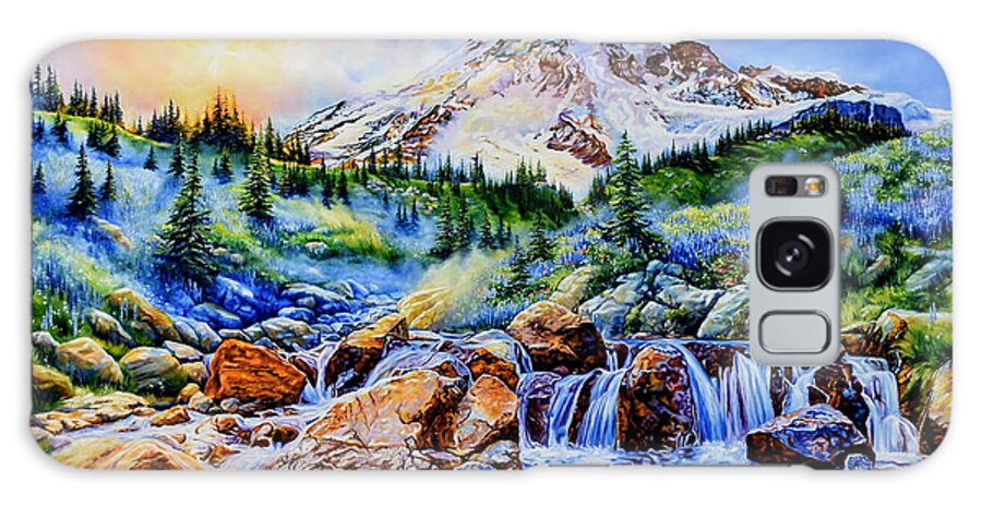 Mt. Rainier Painting Galaxy Case featuring the painting Symphony Of Silence by Hanne Lore Koehler