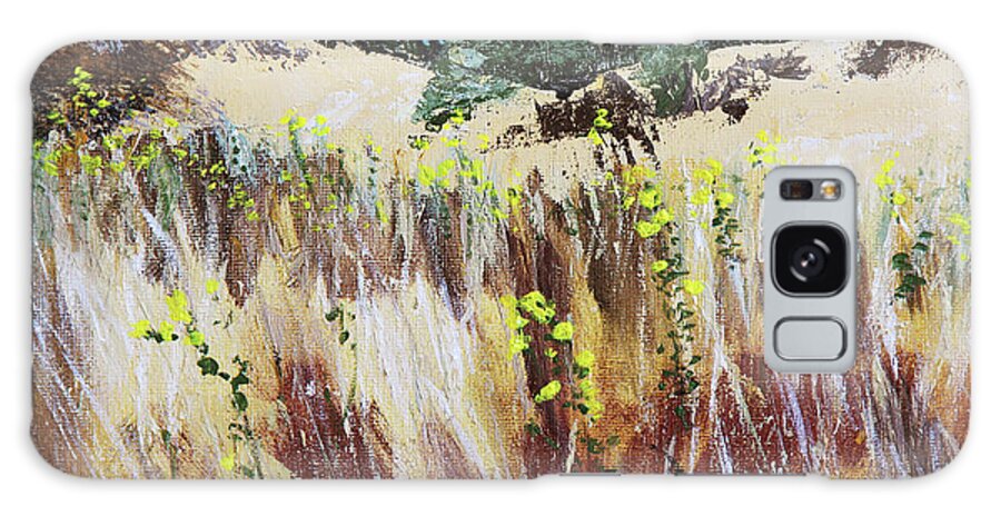 Grass Galaxy Case featuring the painting Tall Grass. Late Summer by Masha Batkova