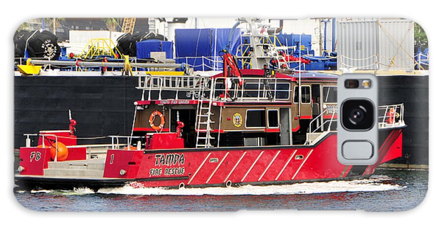 Tampa Fire Rescue Boat Galaxy Case featuring the photograph Tampa Fire Rescue boat by David Lee Thompson