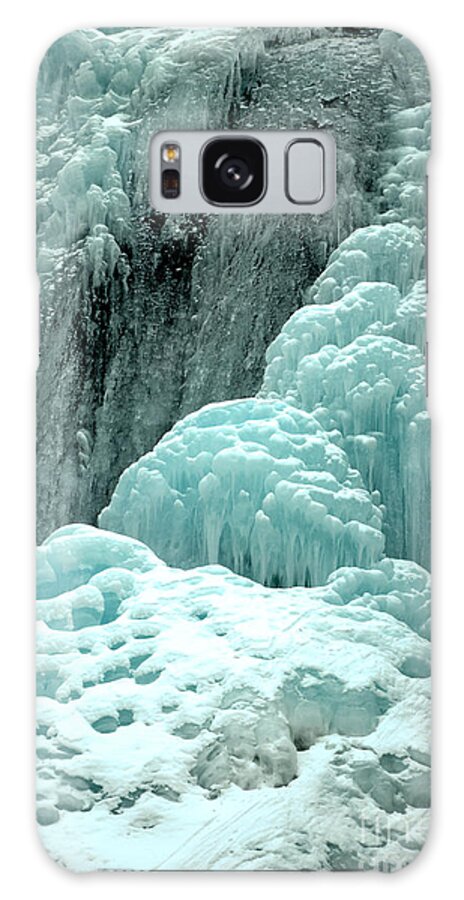 Winter Tangle Falls Galaxy Case featuring the photograph Tangle Falls Frozen Blue Cascades by Adam Jewell