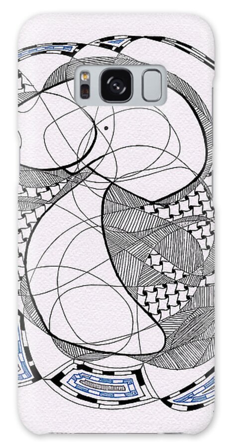Line Work Galaxy Case featuring the digital art Tangle Monster Drawing by Uncle J's Monsters