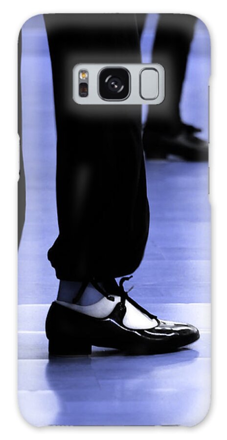 Black Galaxy Case featuring the photograph Tap Dance In Blue Are Shoes Tapping In A Dance Academy by Pedro Cardona Llambias