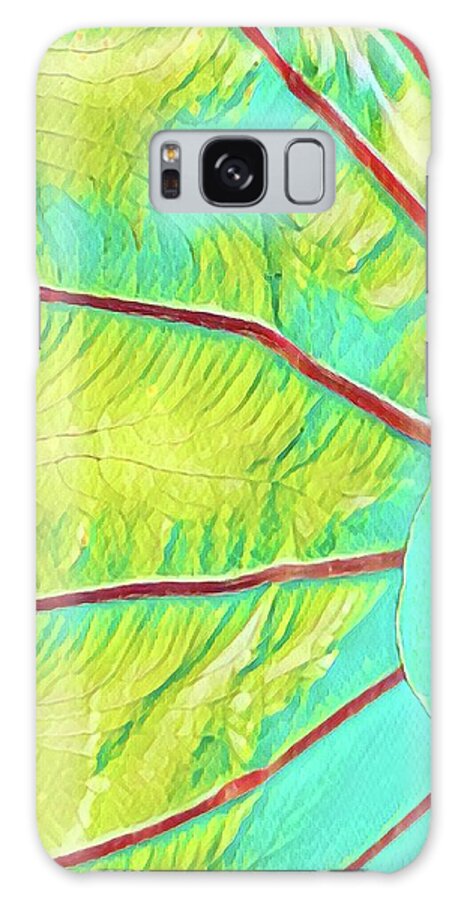 #flowersofaloha #taroleaf #turquoise #aloha Galaxy Case featuring the photograph Taro Leaf in Turquoise - The Other Side by Joalene Young
