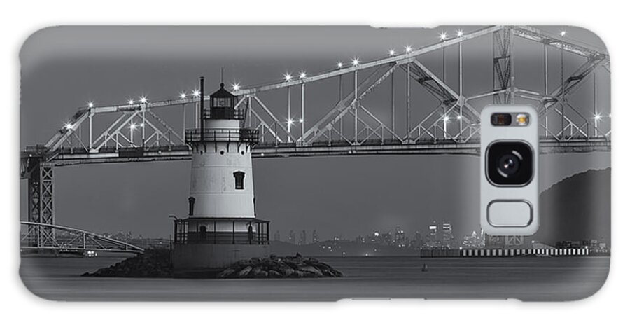 Clarence Holmes Galaxy S8 Case featuring the photograph Tarrytown Lighthouse and Tappan Zee Bridge at Twilight II by Clarence Holmes