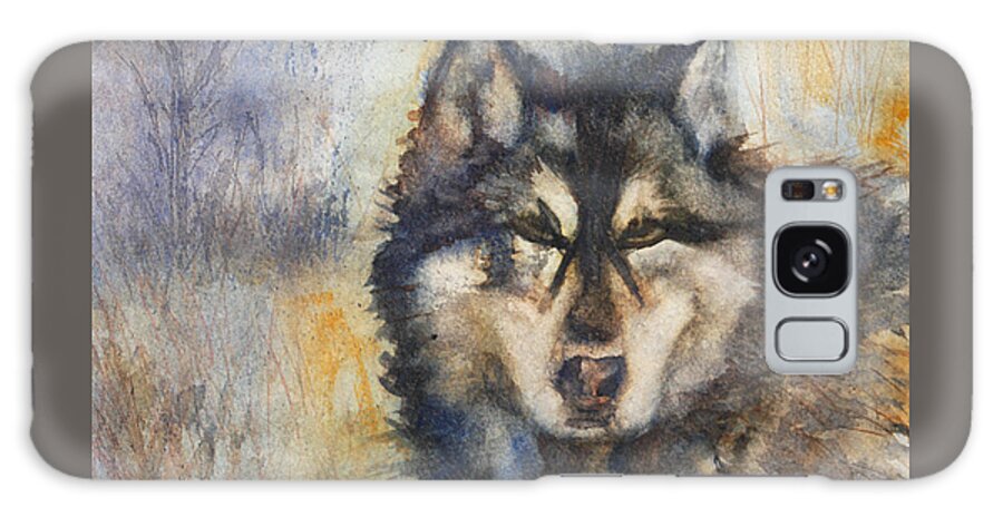 Wolf Galaxy Case featuring the painting Tasha Wolf by Denice Palanuk Wilson