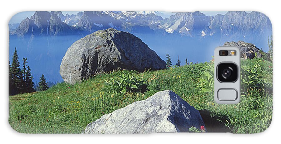 Tatoosh Range Galaxy Case featuring the photograph 1M4862-Tatoosh Range and Mt. St. Helens by Ed Cooper Photography