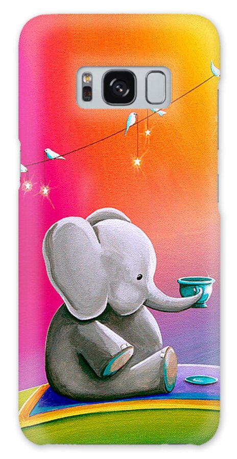 Elephant Galaxy Case featuring the painting Tea Time by Cindy Thornton