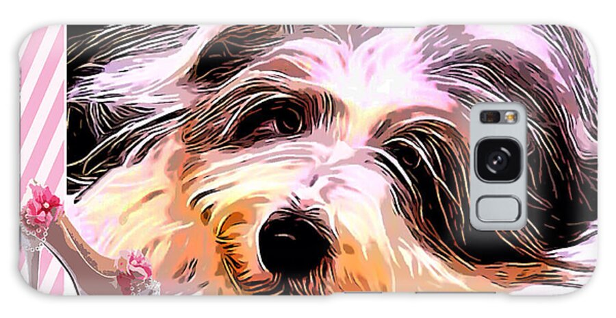 Bearded Collie Galaxy S8 Case featuring the digital art Temptation by Kathy Kelly