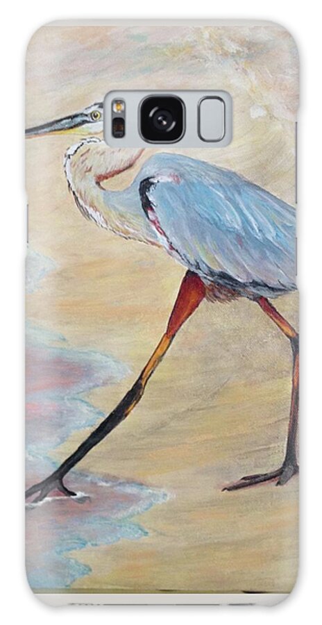 Heron Galaxy Case featuring the painting Testing the Water by Donna Tucker