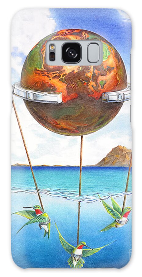 Surreal Galaxy Case featuring the painting Tethered Sphere by Melissa A Benson