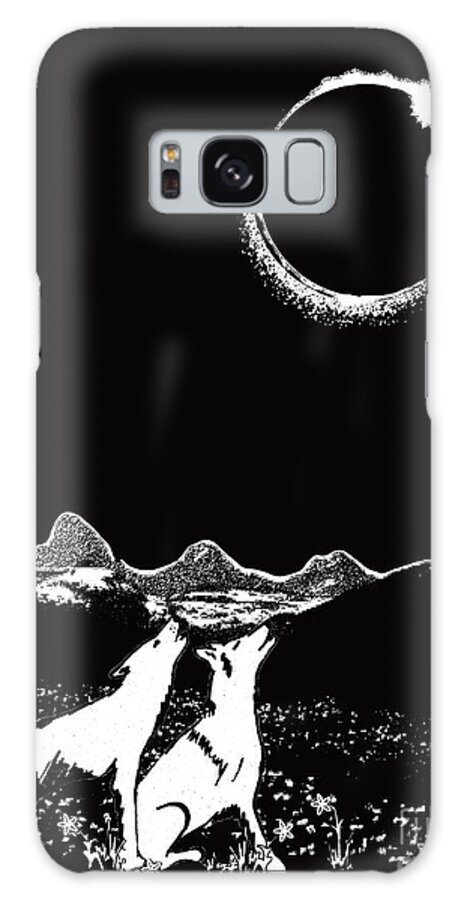 Solar Eclipse Galaxy Case featuring the digital art Teton Total Solar Eclipse by Shelley Myers