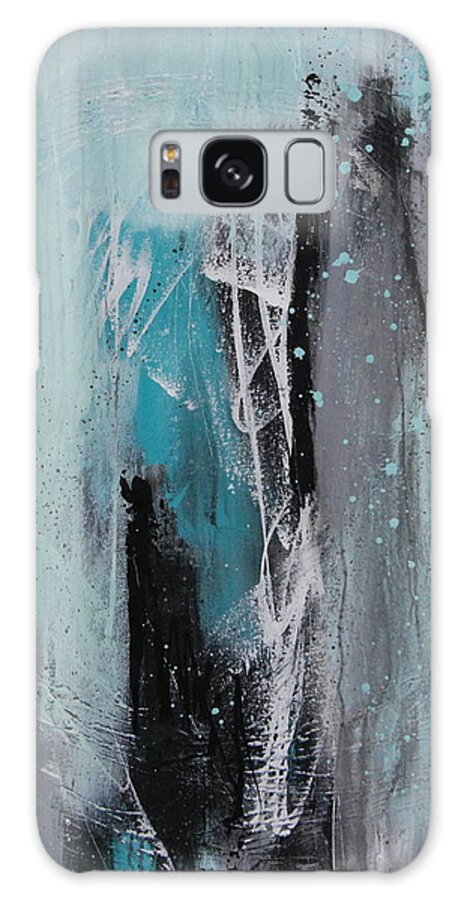 Abstract Painting In Blues Galaxy Case featuring the painting Thaw by Lauren Petit