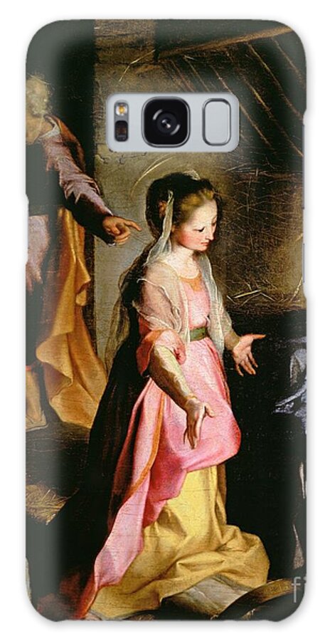 Nativity Galaxy Case featuring the painting The Adoration of the Child by Federico Fiori Barocci or Baroccio