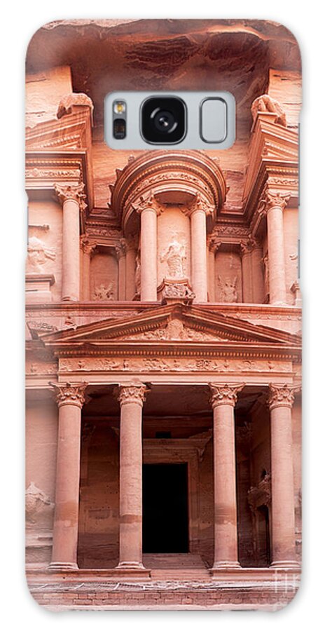 Red Galaxy Case featuring the photograph The ancient Treasury Petra by Jane Rix