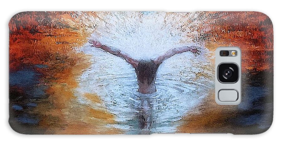 Baptism Galaxy Case featuring the painting The Baptism of the Christ with Dove by Daniel Bonnell