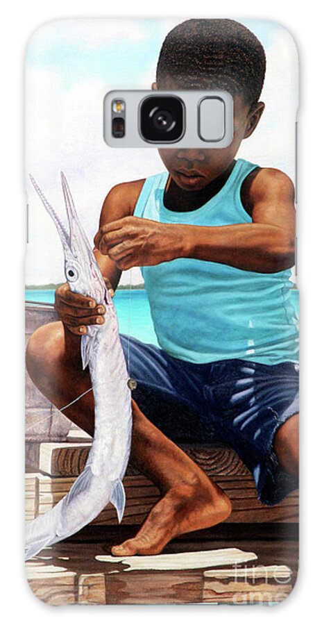 Fish Galaxy S8 Case featuring the painting The Big Catch by Nicole Minnis