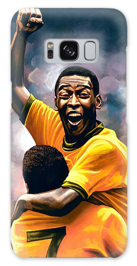 Pele Galaxy Case featuring the painting The Black Pearl Pele by Paul Meijering