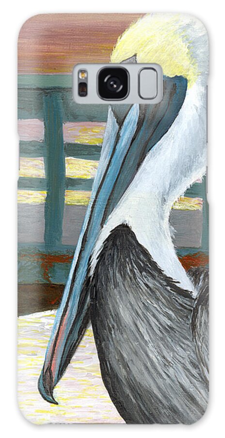 Pelican Galaxy Case featuring the painting The Brown Pelican by Adam Johnson