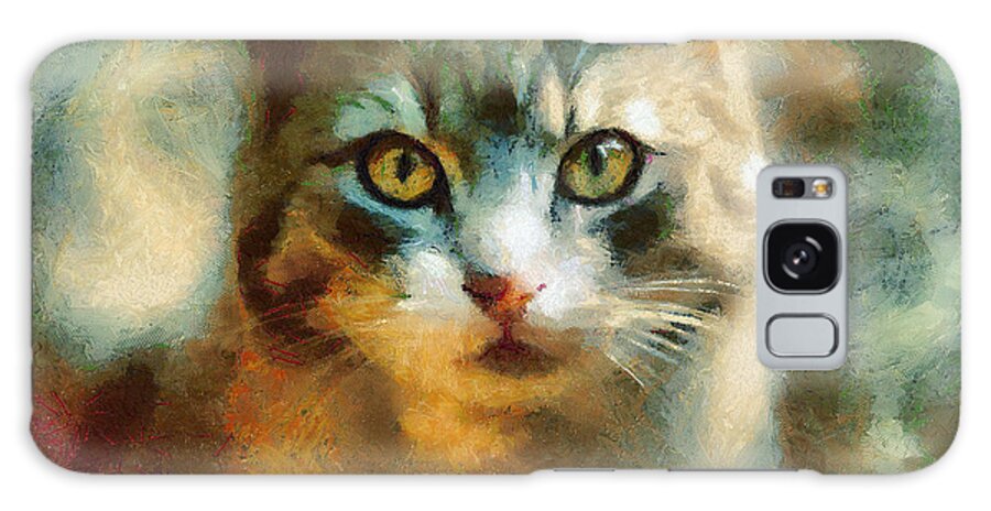 Painting Galaxy Case featuring the painting The Cat Eyes by Dimitar Hristov